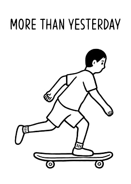 Skateboarder with 'More Than Yesterday' Text