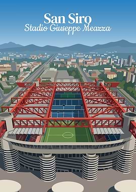 San Siro Stadium Illustration