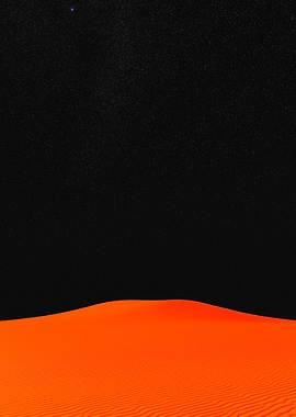 Orange Desert Under Starry Night