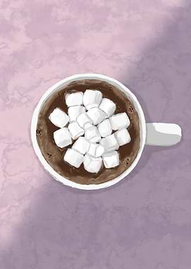 Hot Chocolate with Marshmallows Illustration