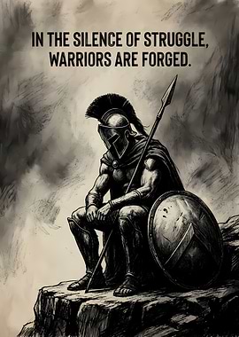 Spartan Warrior in Silence of Struggle