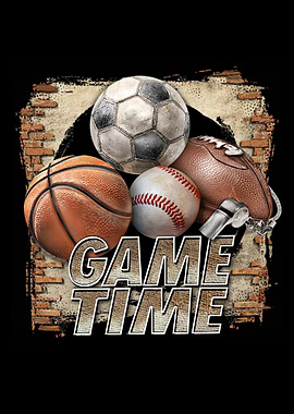 Game Time Sports Balls Illustration