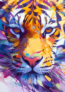 Colorful Tiger Portrait