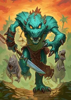 Lizard Warrior with Companions