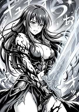 Anime Warrior Woman with Sword