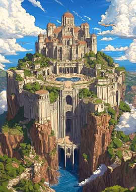 Fantasy Castle on Cliffside