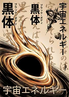 Black Hole and Space Station Art