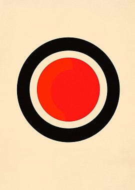 Abstract Red and Black Circle