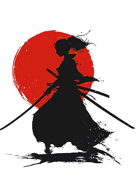 Silhouette of a Samurai Woman