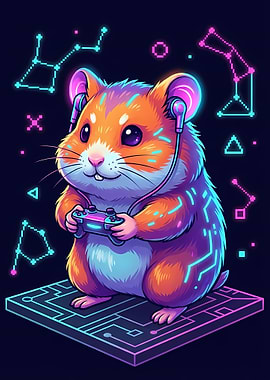 Cyberpunk Hamster Gamer