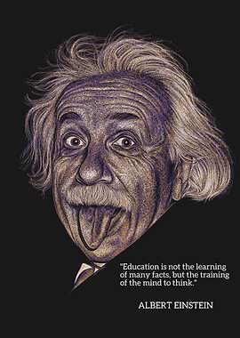 Albert Einstein Portrait with Quote