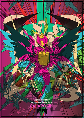 Abstract Winged Figure Digital Art