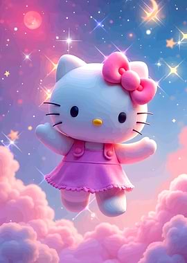 Hello Kitty in a Dreamy Sky