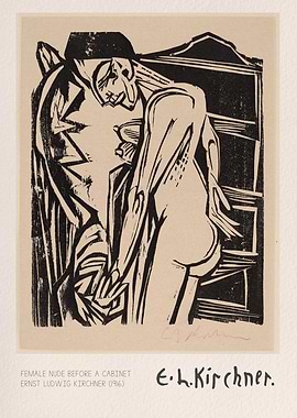 Female Nude Before a Cabinet