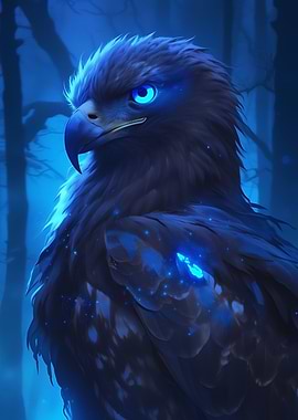 Dark Wood Collection: Blue Eagle Portrait