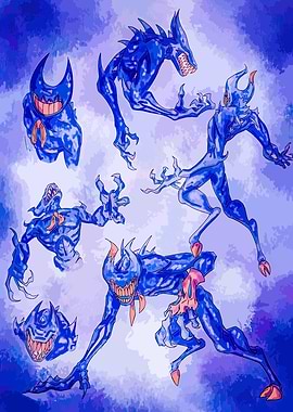 Blue Monster Character Design Sheet