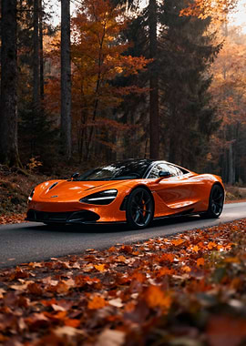 Orange McLaren in Autumn Forest