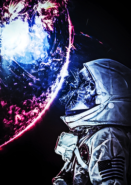 Astronaut Skull in Space