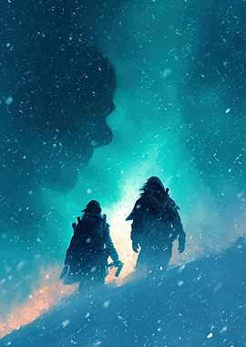 Winter Journey in a Snowy Landscape