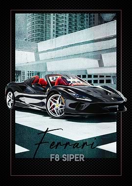 Ferrari F8 Spider Carbon Poster