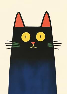 Stylized Black Cat Illustration
