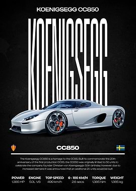Koenigsegg CC850 Car Poster