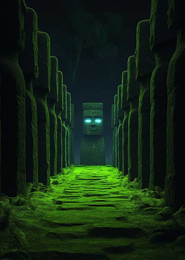 Mystical Moai Stone Pathway