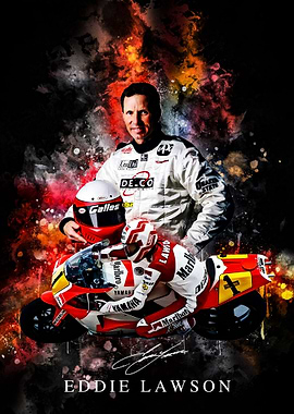 Eddie Lawson Motorcycle Racing Portrait