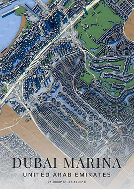 Dubai Marina Map - United Arab Emirates