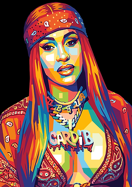 Cardi B Pop Art Portrait