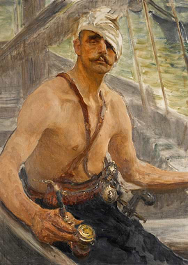 Pirate with Eye Patch Painting