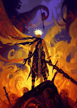 Warrior in Fiery Underworld