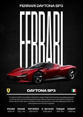 Ferrari Daytona SP3 Car Poster