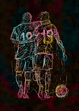 Soccer Players Abstract Art