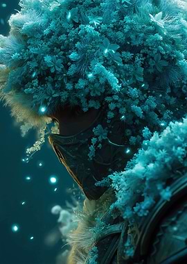 Floral Armor in Teal Hues