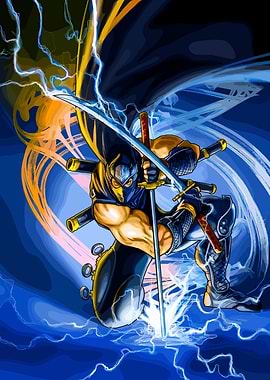Ninja with Swords and Lightning