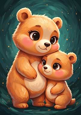Cute Bear Family Portrait