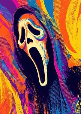 Scream Ghostface Colorful Abstract Art