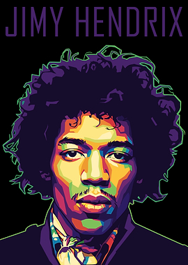 Colorful Portrait of Jimi Hendrix