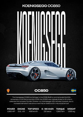 Koenigsegg CC850 Car Poster