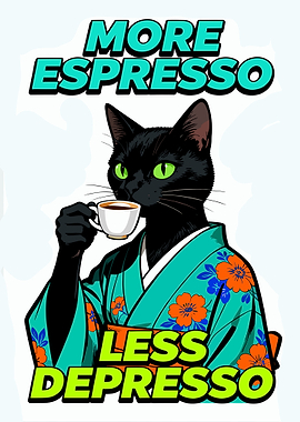 More Espresso Less Depresso Cat