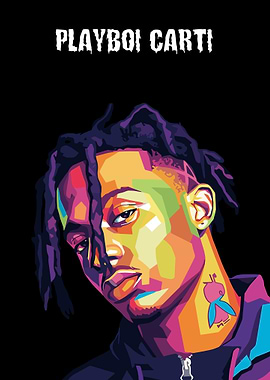 Playboi Carti Colorful Portrait