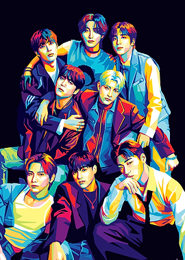 K-Pop Group Portrait in Pop Art