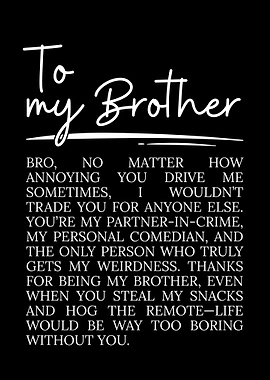 To My Brother