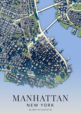 Manhattan New York City Map