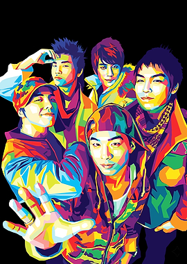 BIGBANG Colorful Pop Art Group Portrait