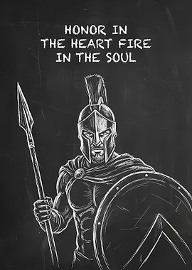 Spartan Warrior Chalkboard Art