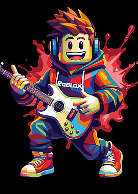 Roblox Character Playing Guitar Pop Art