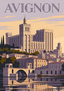 Avignon Cityscape Illustration