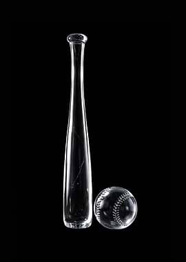 Glass Baseball Bat and Ball